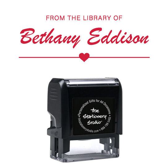 From The Library Rectangular Self-Inking Book Stamp